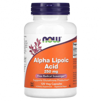 Альфа липоевая кислота NOW FOODS ALPHA LIPOIC ACID, 250 мг, 120 вег капсул