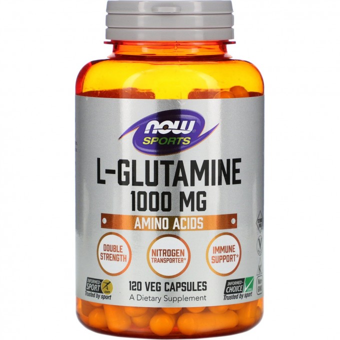 Аминокислота NOW FOODS L-GLUTAMINE, 1000 мг - 120 капсул NS0094 Аминокислота NOW FOODS L-GLUTAMINE, 1000 мг - 120 капсул NS0094