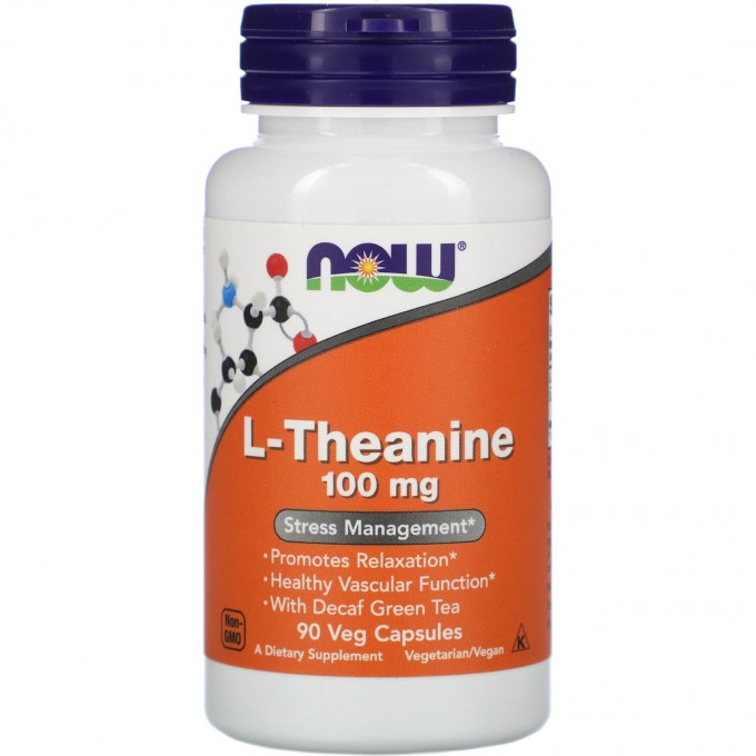 Аминокислота Now L-Theanine, 100 мг - 90 капсул NS0145 Аминокислота Now L-Theanine, 100 мг - 90 капсул NS0145