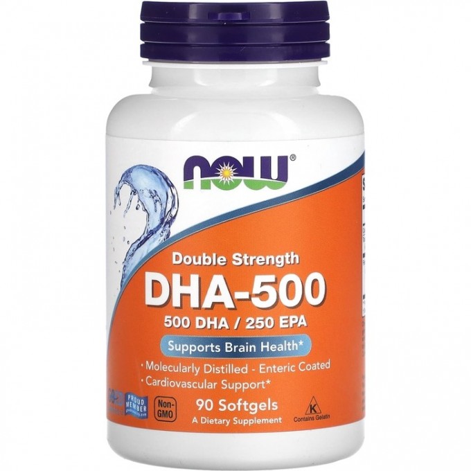 Биологически активная добавка NOW FOODS DHA-500 (Омега-3), 500 мг - 90 капсул NS1612 Биологически активная добавка NOW FOODS DHA-500 (Омега-3), 500 мг - 90 капсул NS1612