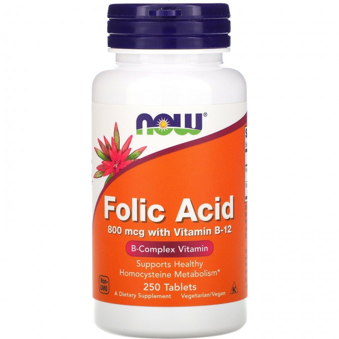 Биологически активная добавка NOW FOODS FOLIC ACID (Фолиевая кислота), 800 мкг - 250 таблеток NS0476 Биологически активная добавка NOW FOODS FOLIC ACID (Фолиевая кислота), 800 мкг - 250 таблеток NS0476
