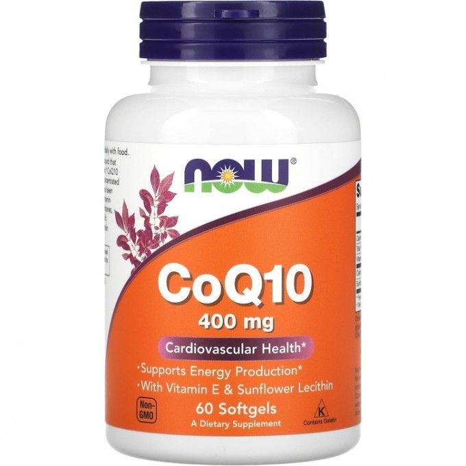 Коэнзим NOW FOODS COQ10, 400 мг - 60 капсул NS3198 Коэнзим NOW FOODS COQ10, 400 мг - 60 капсул NS3198