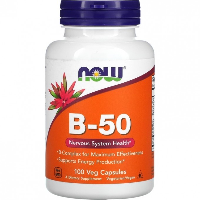 Комплекс витаминов NOW FOODS группы B NOW B-50 (100 vcaps) NS32563