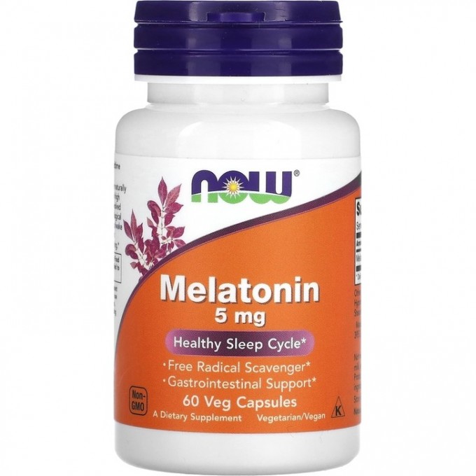 Мелатонин NOW Melatonin, 5 мг - 60 капсул NS3555 Мелатонин NOW Melatonin, 5 мг - 60 капсул NS3555