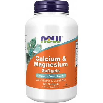 Сбалансированный комплекс основных минералов NOW FOODS CALCIUM & MAGNESIUM + D AND ZINC120 капсул