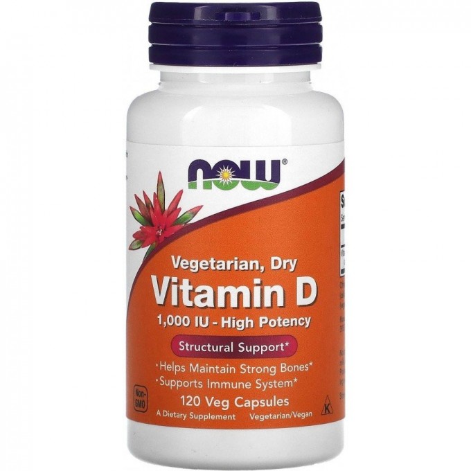 Витамин NOW FOODS D3-VEGETARIAN, 1000 ме, 120 капсул NS*0368 Витамин NOW FOODS D3-VEGETARIAN, 1000 ме, 120 капсул NS*0368