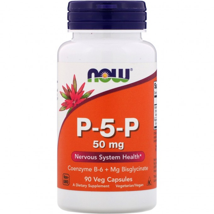 Витамин NOW FOODS P-5-P, Пиридоксаль 5-Фосфат b-6, 50 мг, 90 капсул NS*0461 Витамин NOW FOODS P-5-P, Пиридоксаль 5-Фосфат b-6, 50 мг, 90 капсул NS*0461