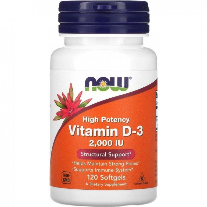 Витамин NOW FOODS VITAMIN D-3 2000 IU, 120 капсул NS0367 Витамин NOW FOODS VITAMIN D-3 2000 IU, 120 капсул NS0367