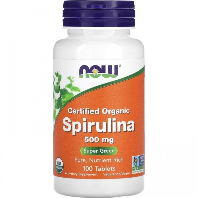 Витаминный комплекс NOW Spirulina, 500 мг - 100 таблеток NS2696 Витаминный комплекс NOW Spirulina, 500 мг - 100 таблеток NS2696